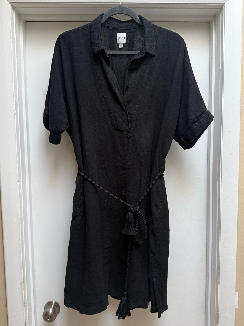 NIC+ZOE Rumba Tie Belt Linen Blend Shirtdress - Picture 3 of 7